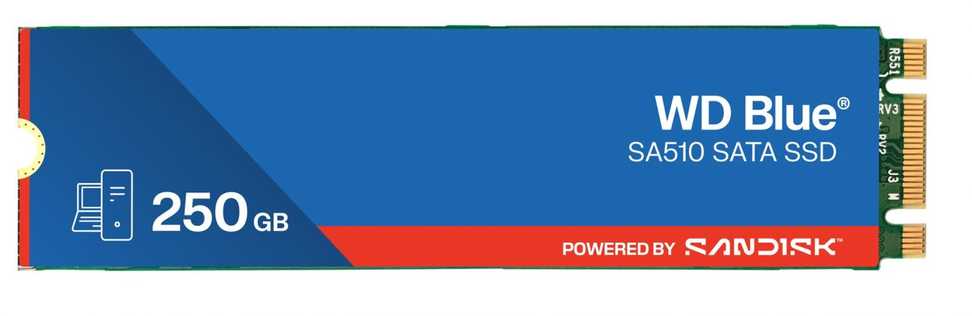 Sandisk WD Mėlyna SATA SSD M.2 250GB kietasis diskas