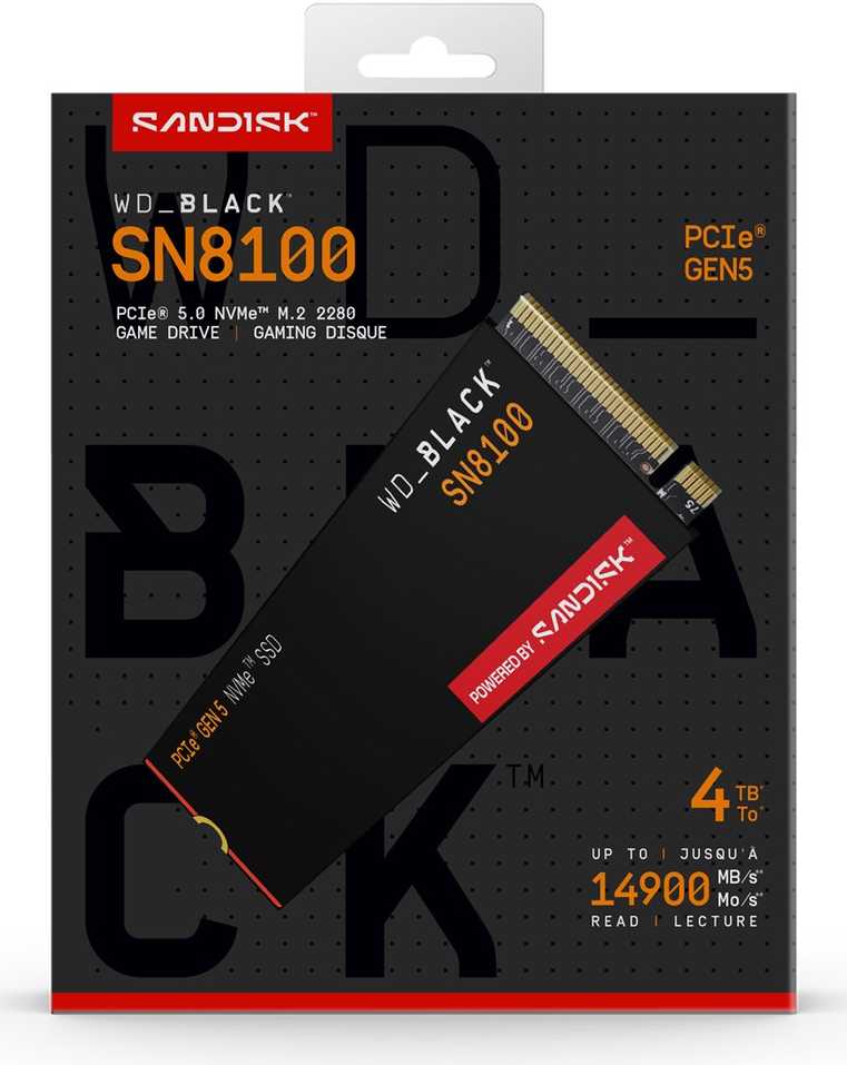 Kietasis diskas Western Digital WD_BLACK™ SN8100 NVMe™ SSD POWERED BY SANDISK, 8 TB