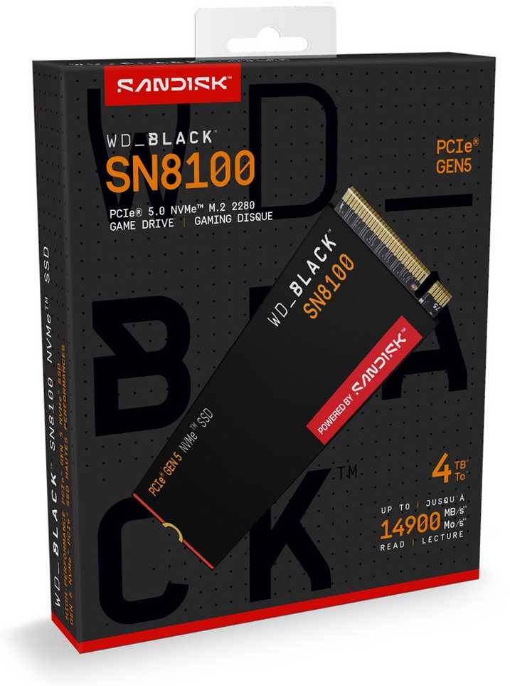 Kietasis diskas Western Digital WD_BLACK™ SN8100 NVMe™ SSD POWERED BY SANDISK, 8 TB