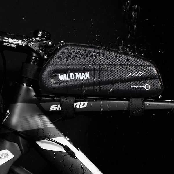 WILDMAN kelioninis krepšys dviračio rėmui su užtrauktuku 1L EX juodas