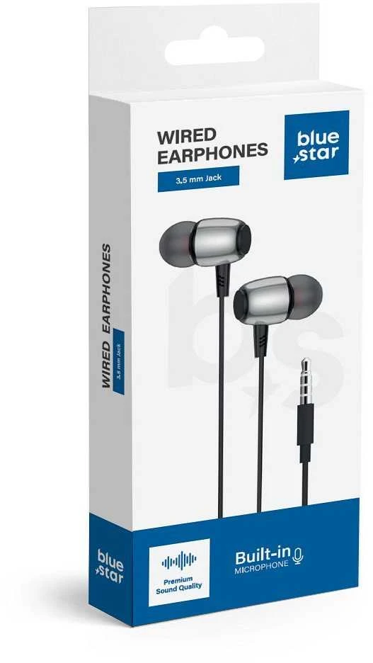 BlueStar Wire ausinės Jack 3,5 mm Blue Star M09 1,2 m juodas