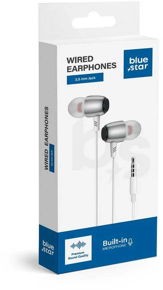BlueStar Wire ausinės Jack 3,5 mm Blue Star M09 1,2 m baltas