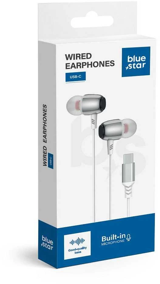 BlueStar Laidinės ausinės USB C (DAC) Blue Star M09C 1,2 m baltas