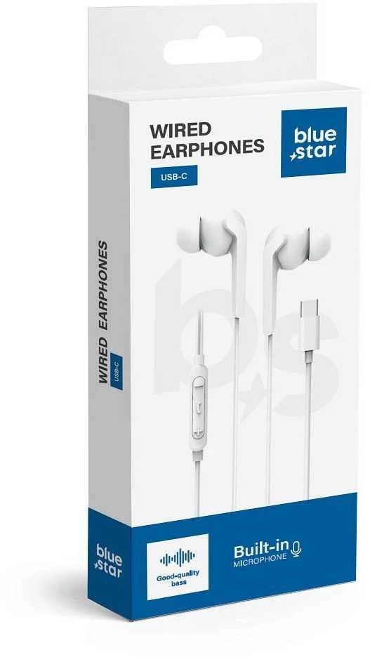BlueStar Laidinės ausinės USB C (DAC) Blue Star M15C 1,2 m baltas
