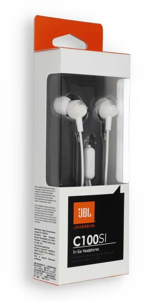 Wire ausinės Jack 3,5 mm JBL C100Si baltas