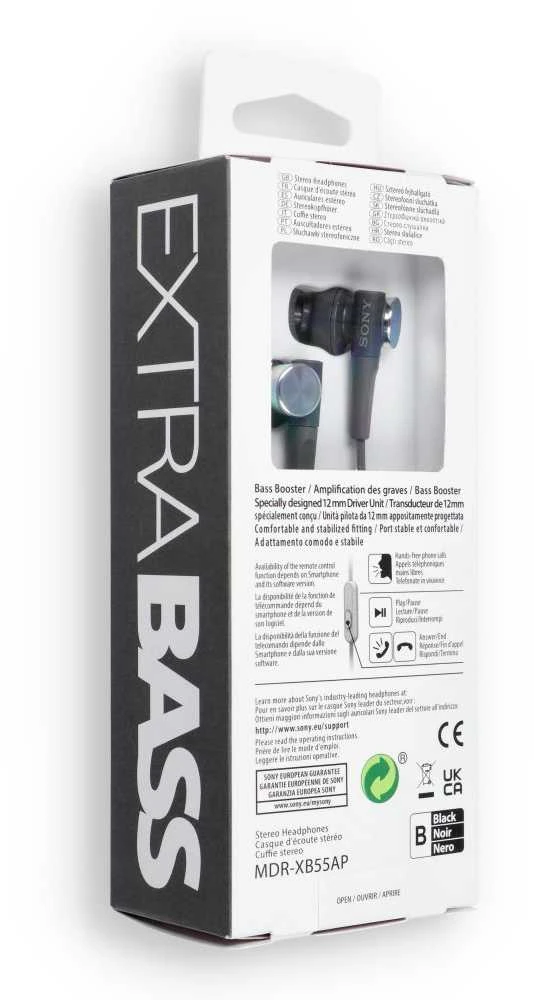Sony MDR-XB55APB ausinės, Juodos