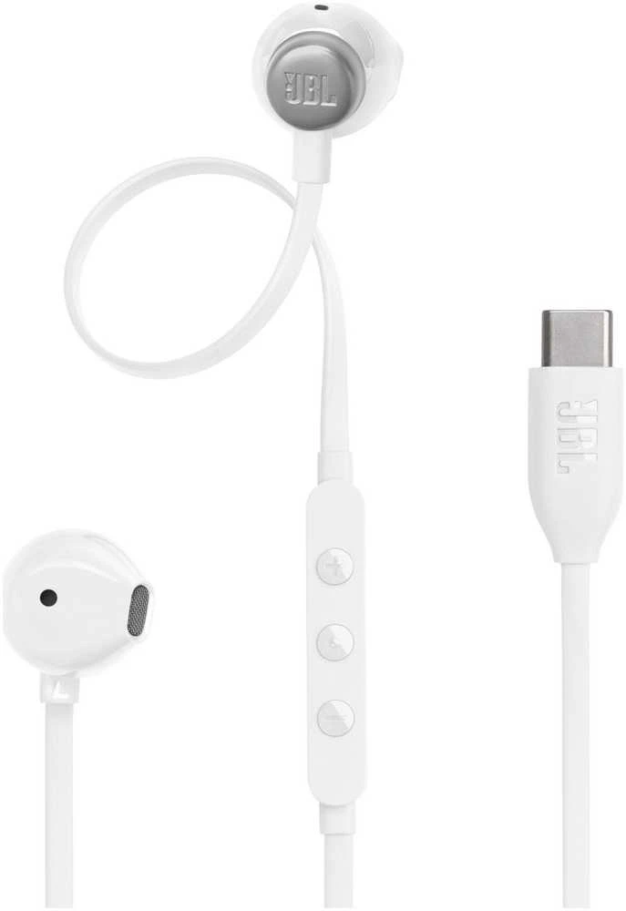 JBL Tune 305 ausienės, USB-C jungtis, Baltos spalvos