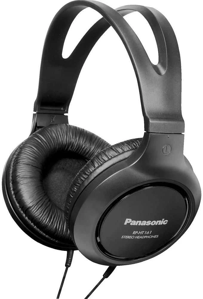 HiFi ir TV ausinės Panasonic RP-HT161 30mm, 2m laidas, juodos
