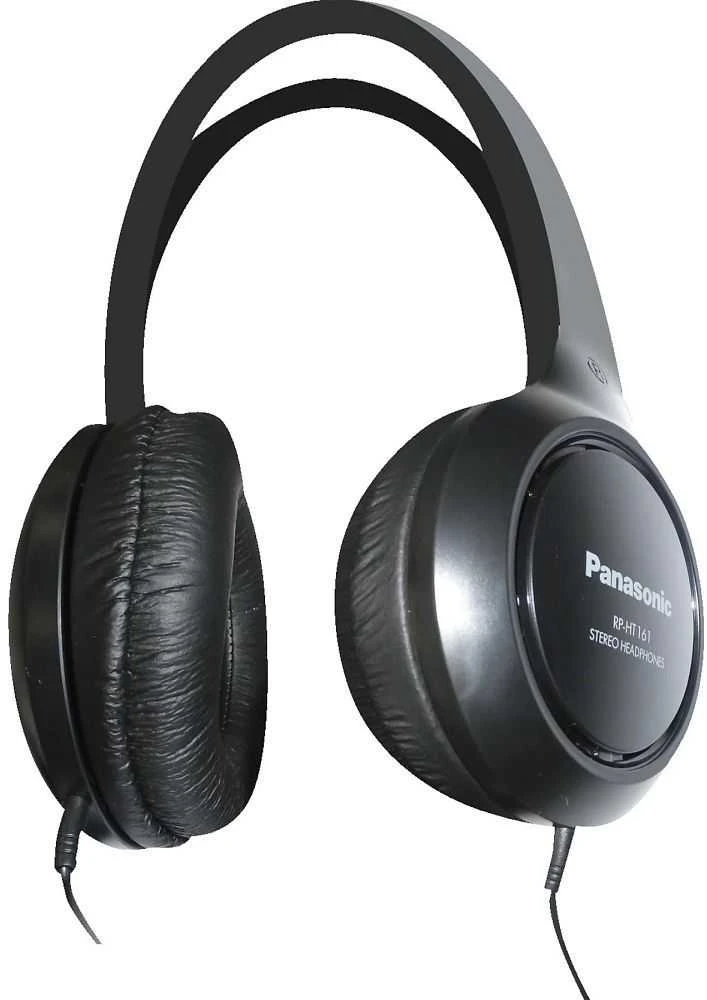 HiFi ir TV ausinės Panasonic RP-HT161 30mm, 2m laidas, juodos