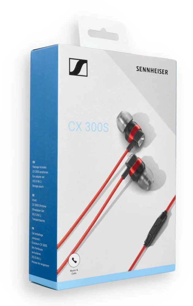 su laidu ausinės Jack 3,5 mm Sennheiser CX 300S raudona