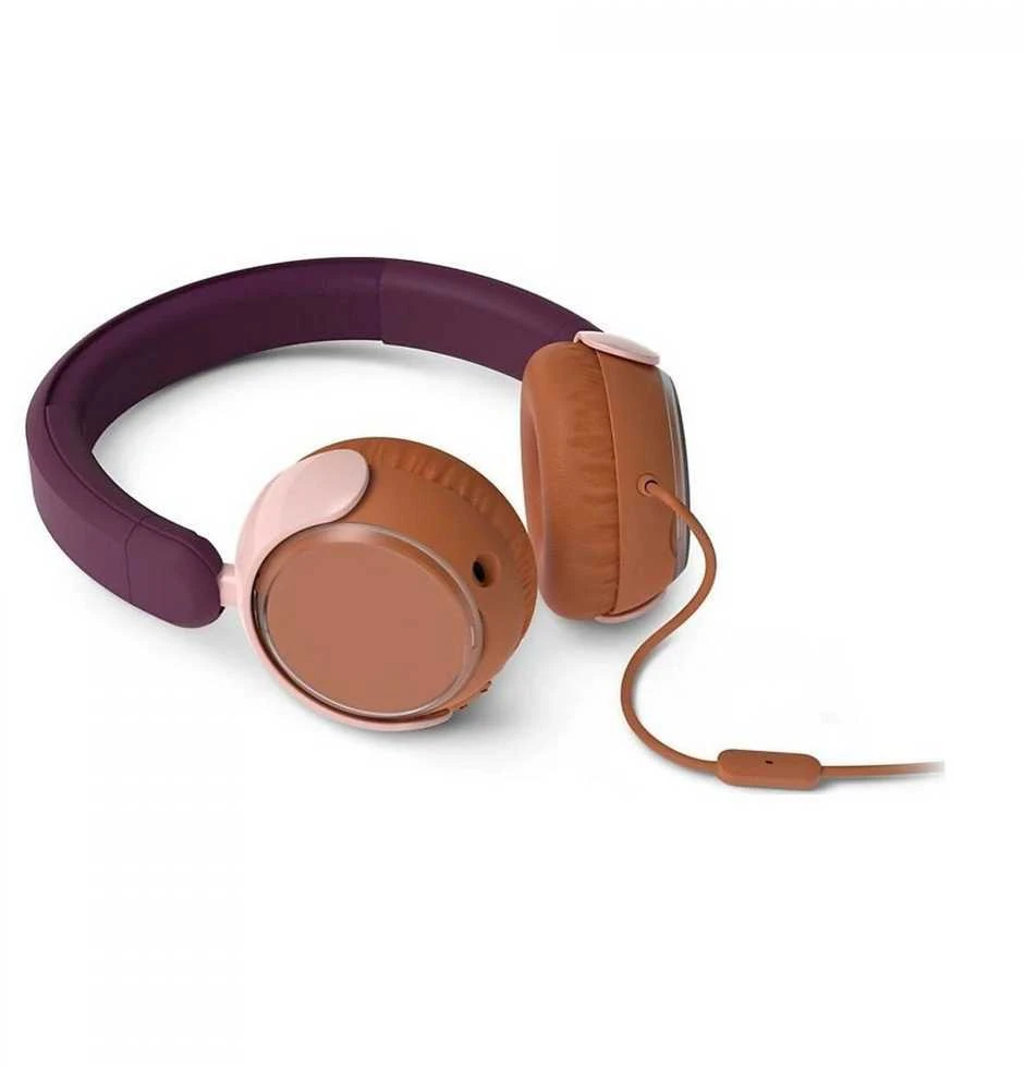 Laidinės vaikiškos ausinės Philips TAK2000MP/00, violetinės ir rudos spalvos