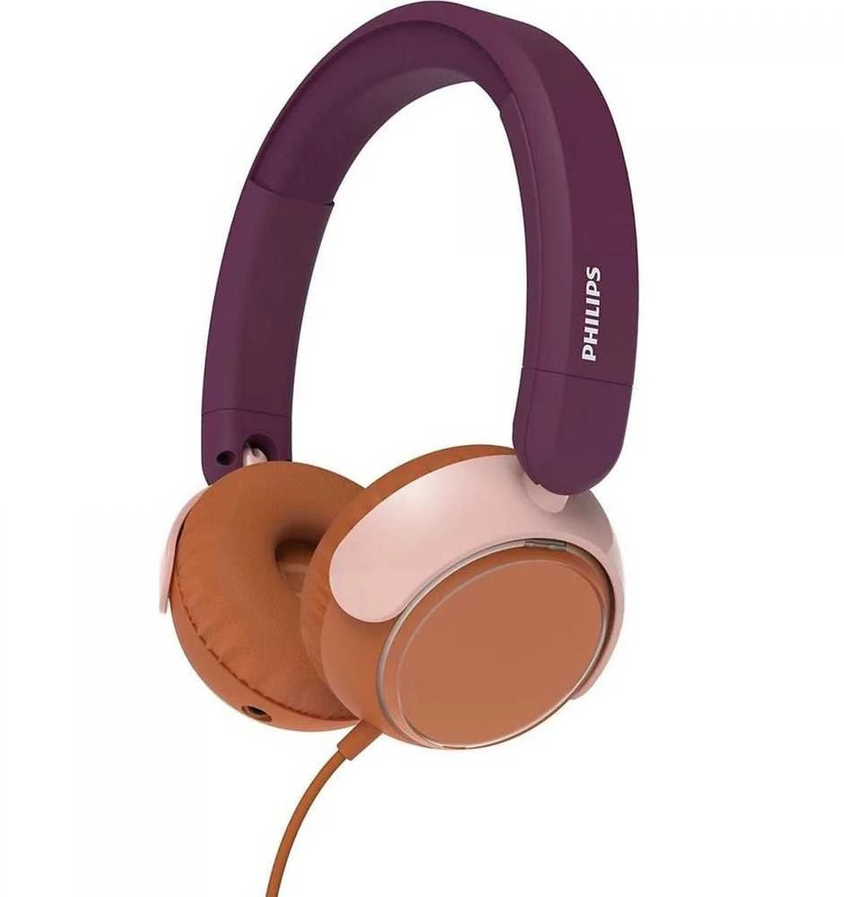 Laidinės vaikiškos ausinės Philips TAK2000MP/00, violetinės ir rudos spalvos