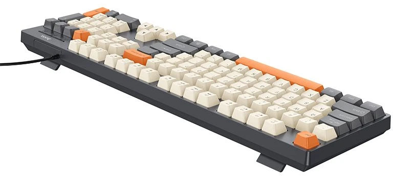 su laidu klaviatūra QWERTY Hoco GM61 tri-color (baltas, pilkas, oranžinis)