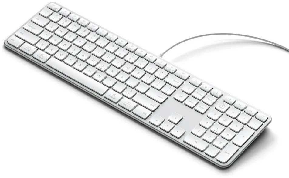 su laidu klaviatūra USB A/USB C QWERTY Dual (Mac/Windows) Satechi Slim LX3 su laidu sidabrinis
