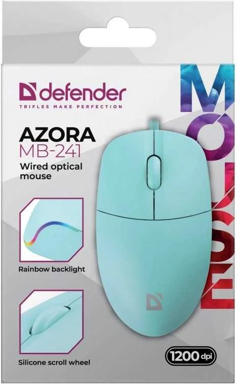 Pelė su laidu DEFENDER AZORA MB-241 RF MINT 1200dpi 3P