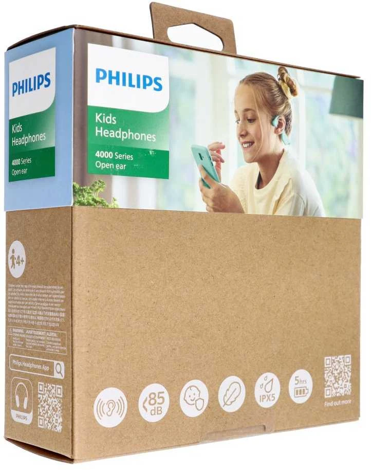 Philips Vaikiškos ausų neuždengiančios belaidės ausinės (TAK4607GR/00)