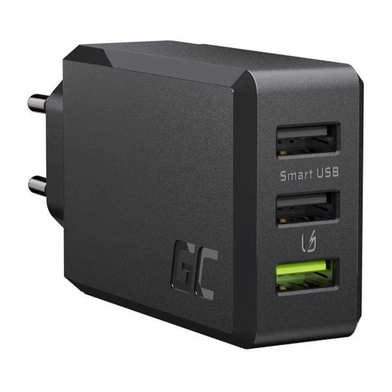 Green Cell Žalias Cell GREENCELL ChargeSource 3 3xUSB 30W sieninis adapteris Ultra Charge ir Smart Charge