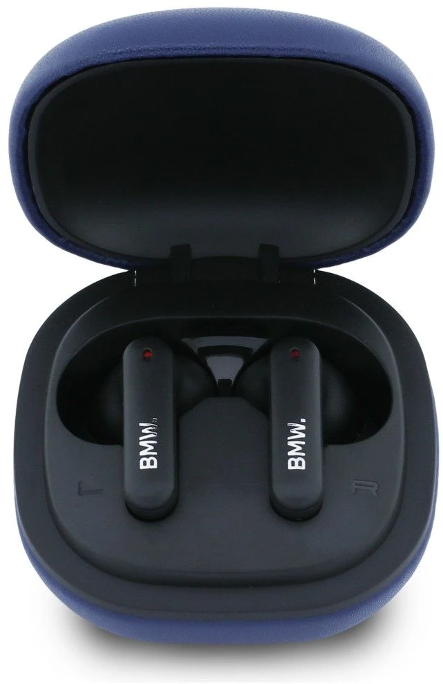 Ausinės Belaidės earphone ENC BMW TWS Leather Metal Logo BMW001138 dark mėlynas