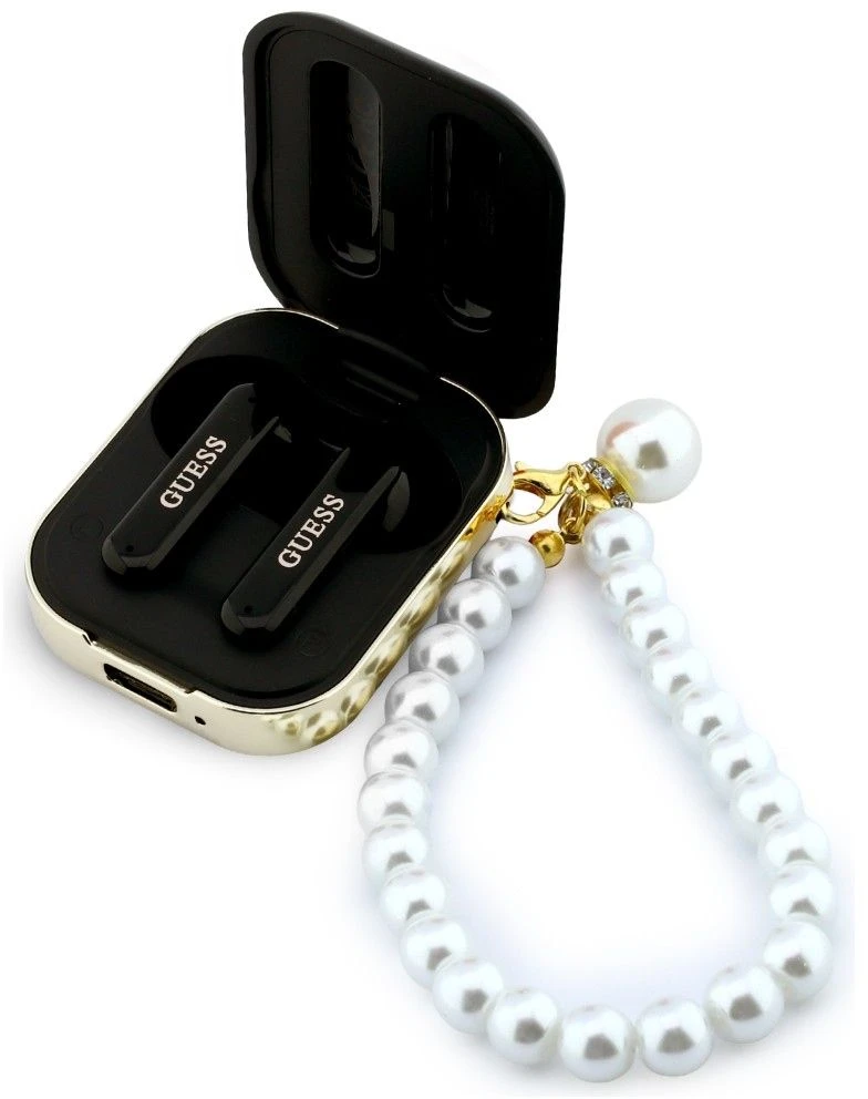 Belaidės ausinės GUESS TWS Pearl Strap GUE005292 juodas