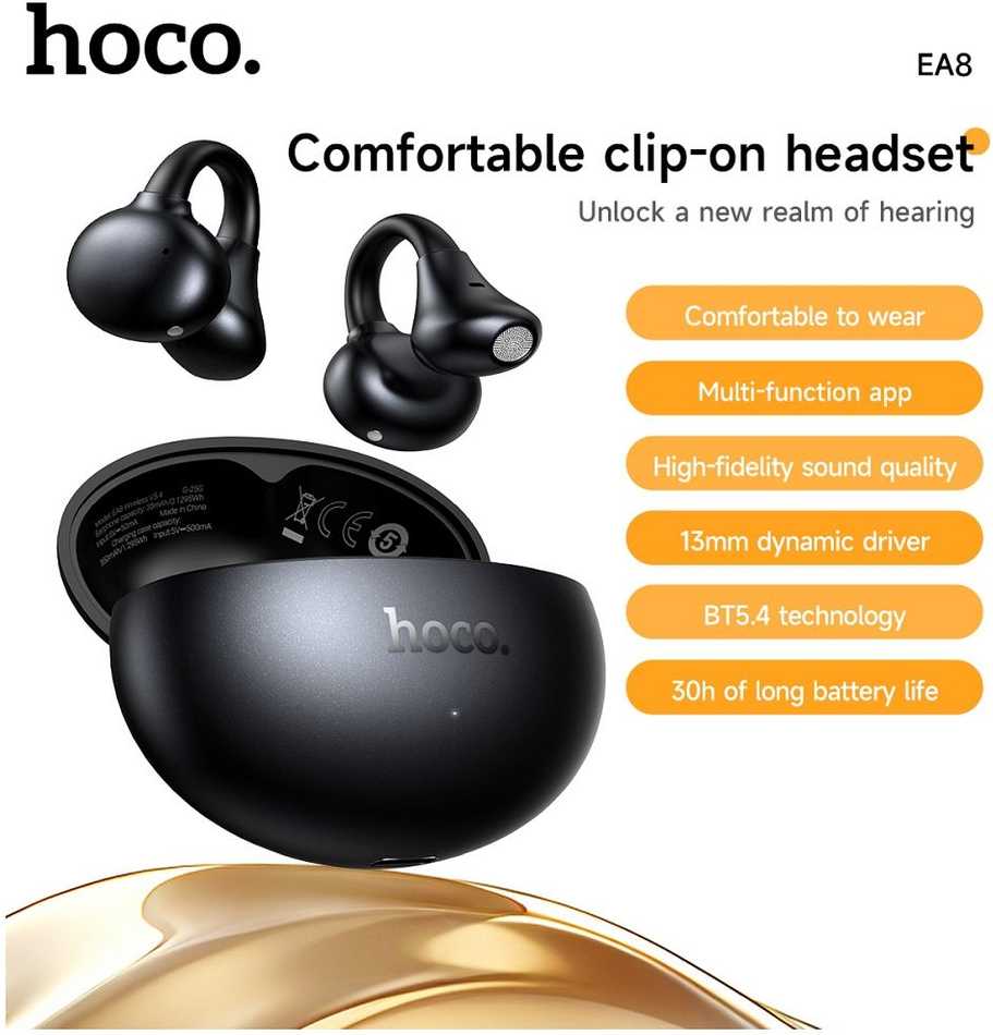 Išmanusis laikrodis Wireless earphones Hoco TWS EA8 metal juodas