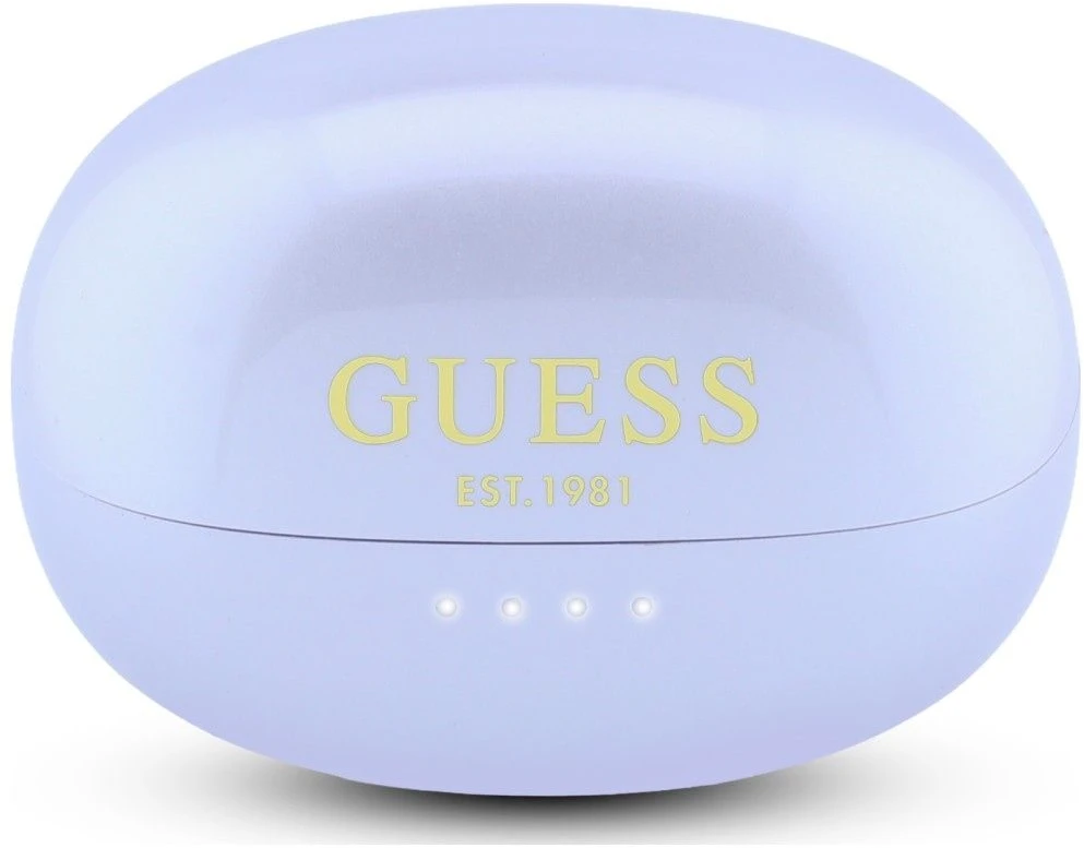 OWS ausinės Guess Metalic Finish Electropated Parts Classic Logo violetinės spalvos