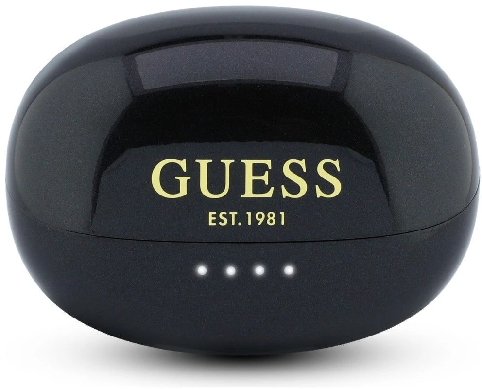 Guess Metallic Finish Classic Logo OWS belaidės ausinės juodos spalvos