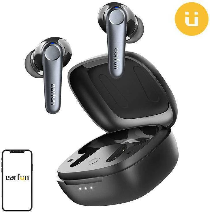 Belaidės ausinės TWS EarFun Air Pro 3, ANC, Juodos