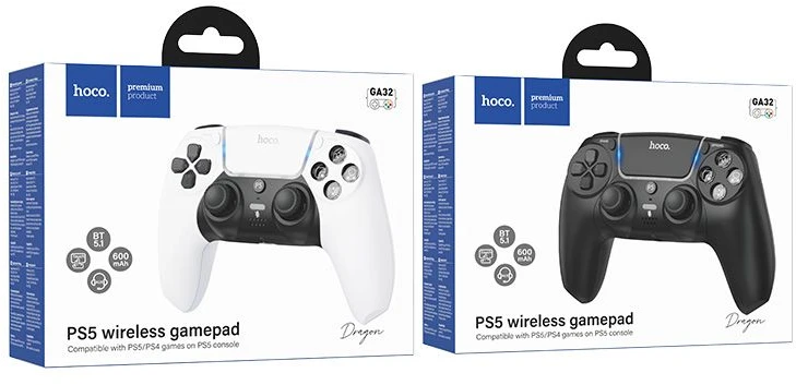 Žaidimų valdymo pultelis Hoco GA32 for PS5 juodas