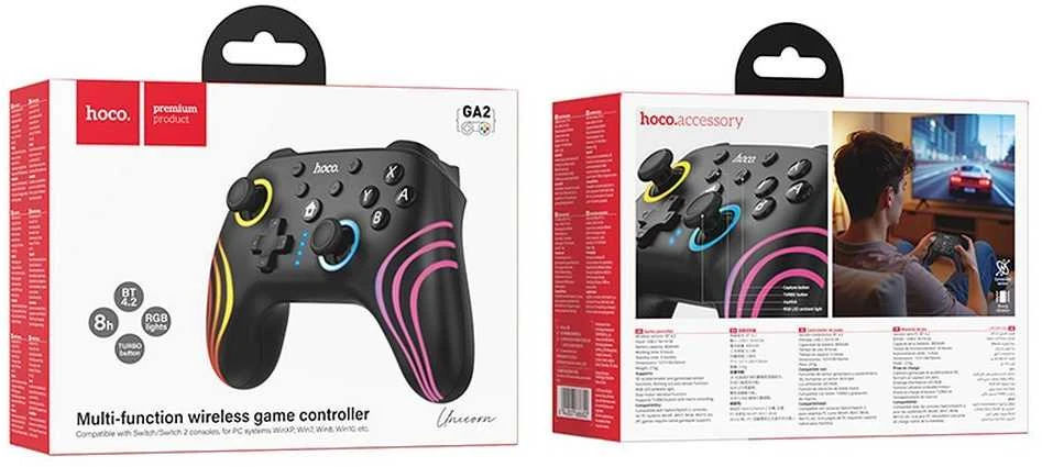 Belaidis žaidimų pultas Hoco, skirtas Nintendo Switch 1 / 2 / PC GA2 juodas