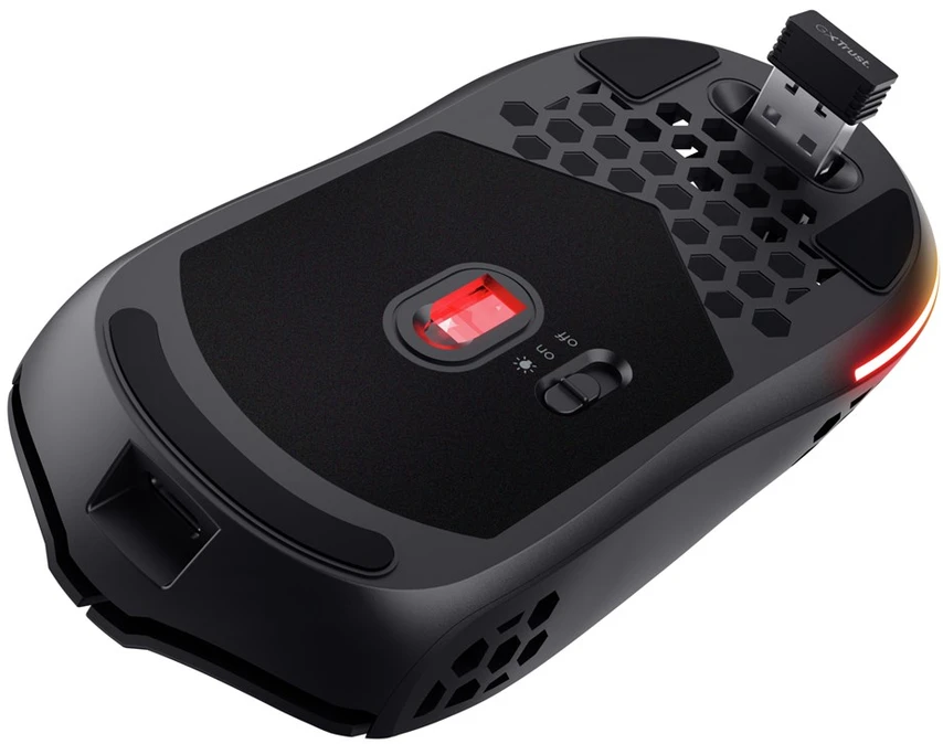Belaidė žaidimų pelė Trust GXT 929 HELOX, juoda