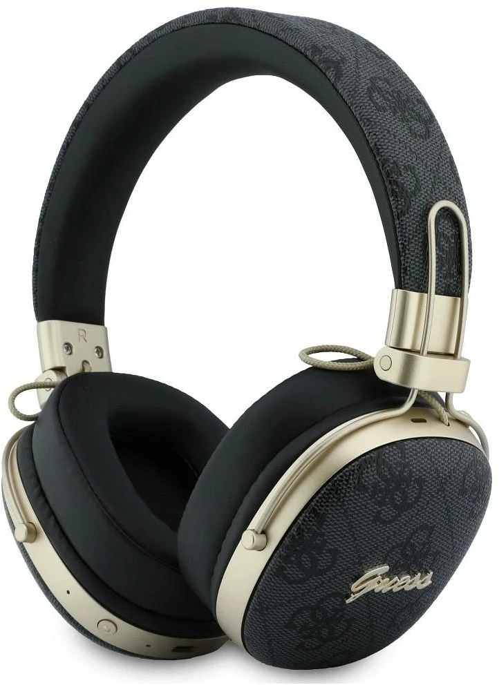 Ausinės Guess Bluetooth ENC Metal 4G Script Logo juodos spalvos