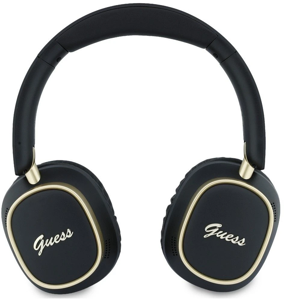 Guess Rectangle Metal Script Logo ENC belaideės ausinės juodos spalvos
