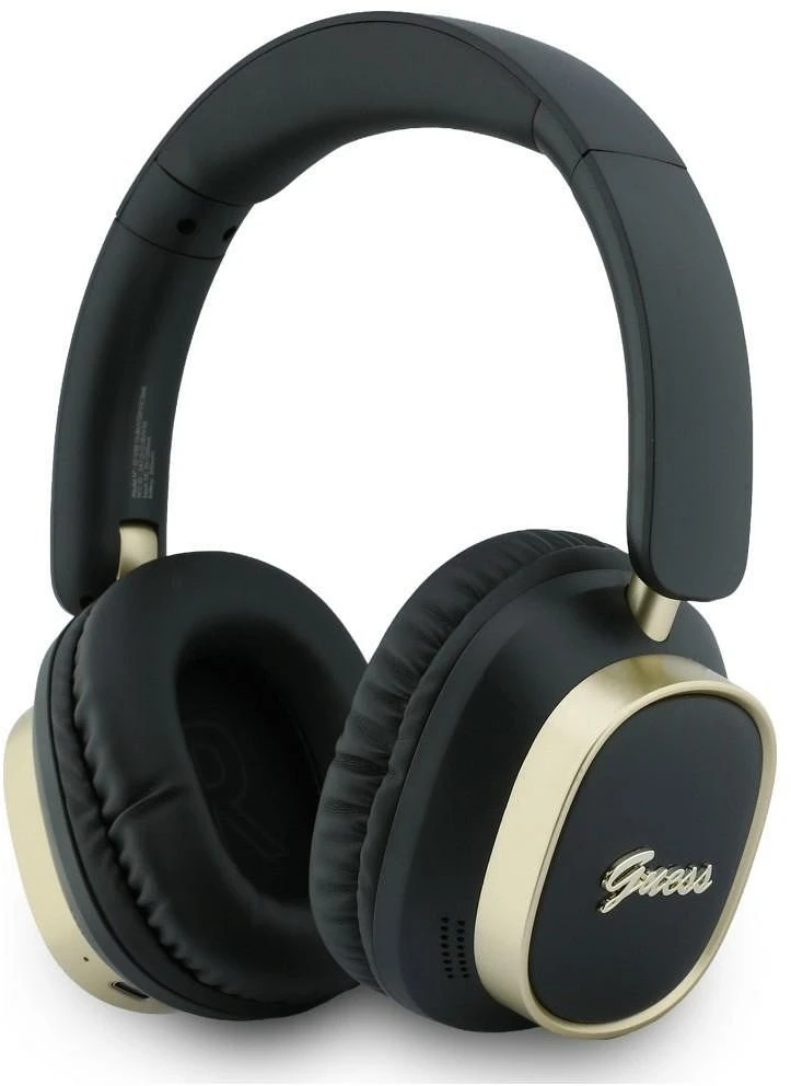 Guess Rectangle Metal Script Logo ENC belaideės ausinės juodos spalvos