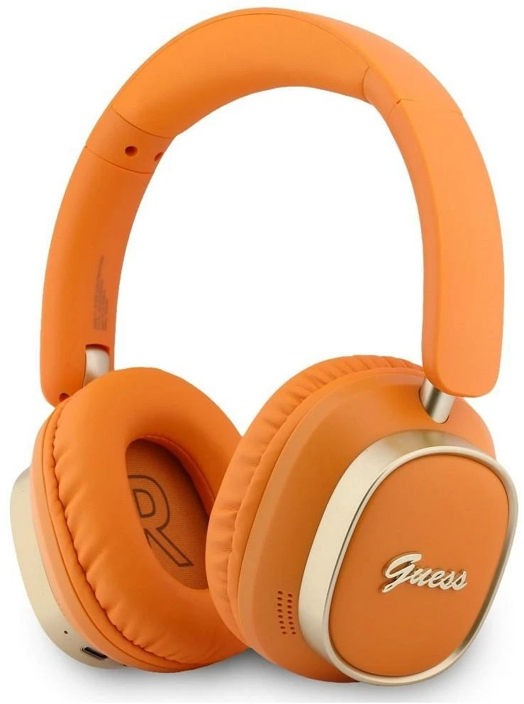Guess Rectangle Metal Script Logo ENC belaidės ausinės oranžinės spalvos