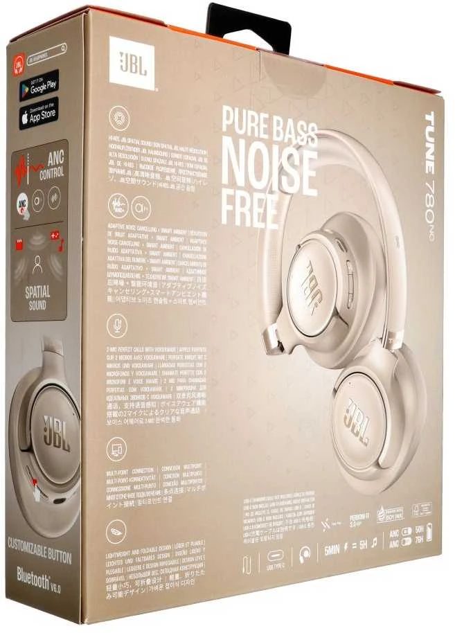 Belaidės ausinės JBL Tune 780NC beige
