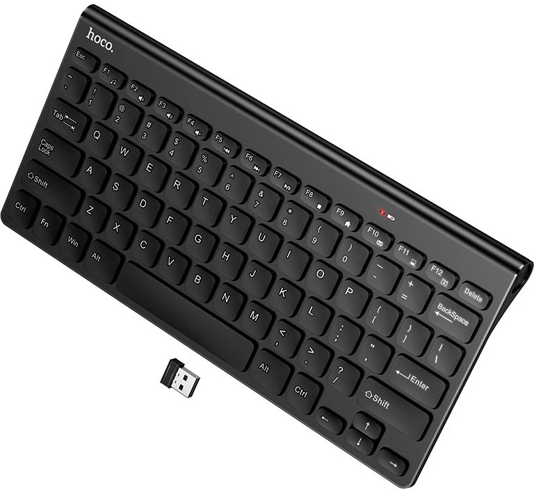 Belaidė klaviatūra 2.4G QWERT Hoco GM70 juoda