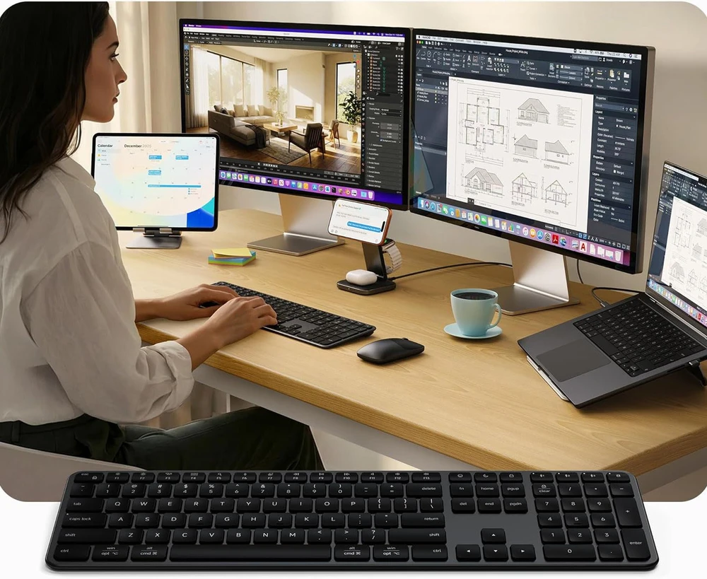 Belaidė klaviatūra QWERTY Satechi Slim EX3 Mac / PC ST-KEX3C-EN juodas