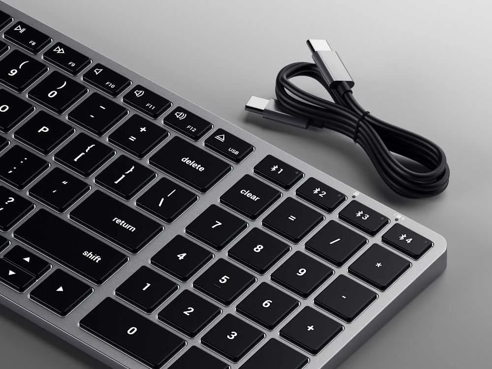 Belaidė klaviatūra QWERTY Satechi Slim X2 ST-BTSX2M space pilka