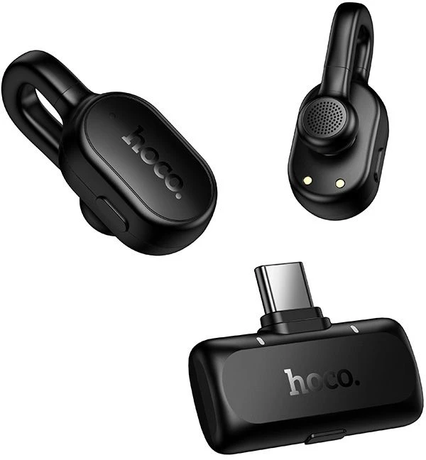Wireless lavalier microphone USB C Hoco L27 juodas