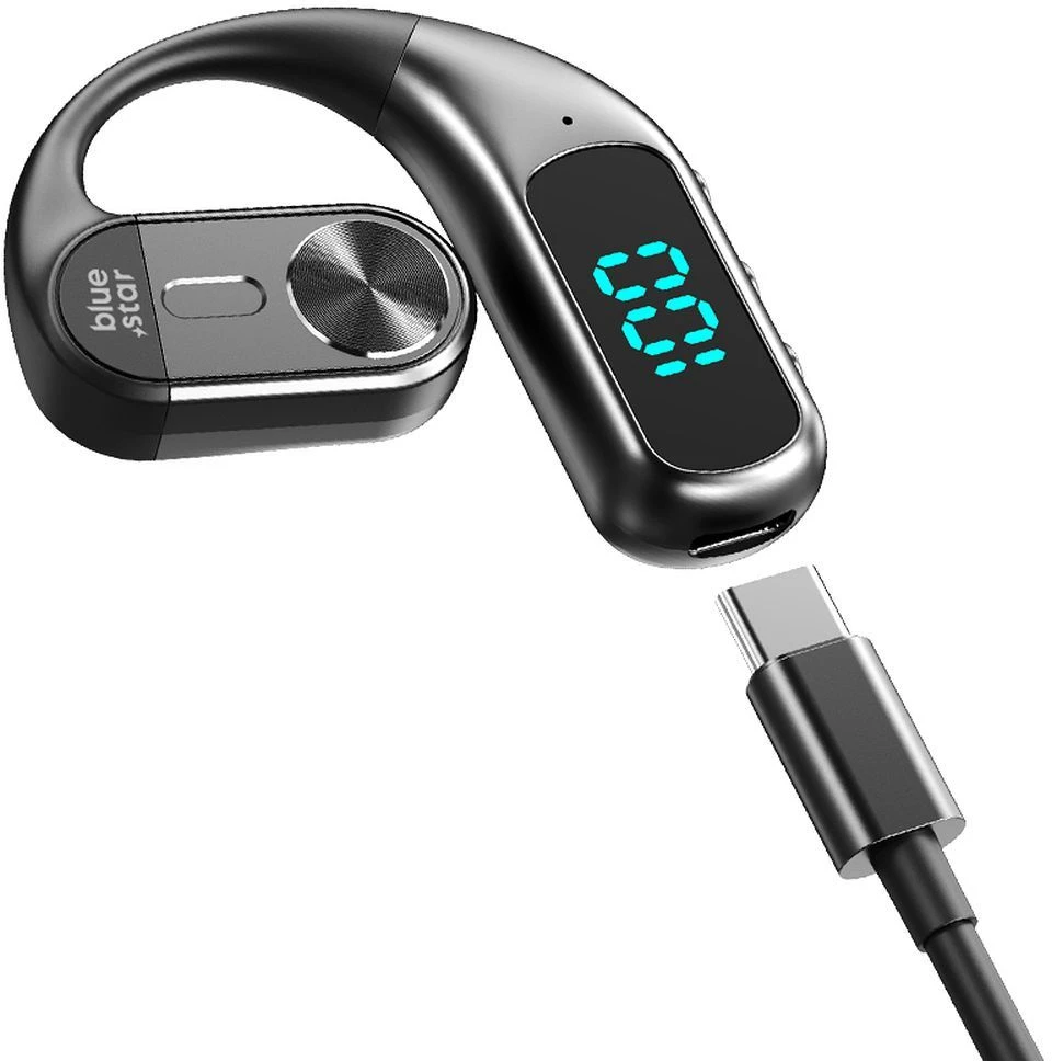 BlueStar Belaidės mono ausinės Blue Star Hook juodas