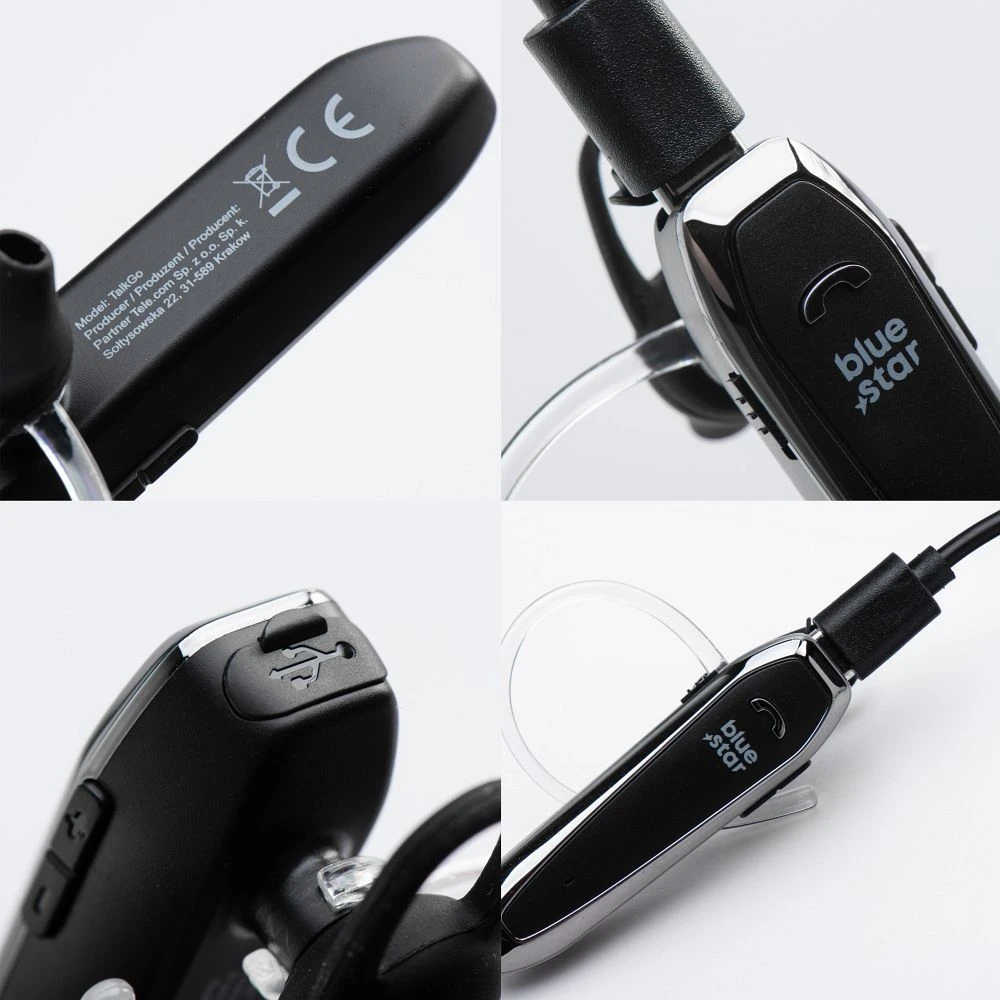 BlueStar Wireless mono headset Blue Star TalkGo juodas
