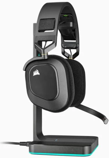 Wireless on-ear headphones Corsair HS80. juodas