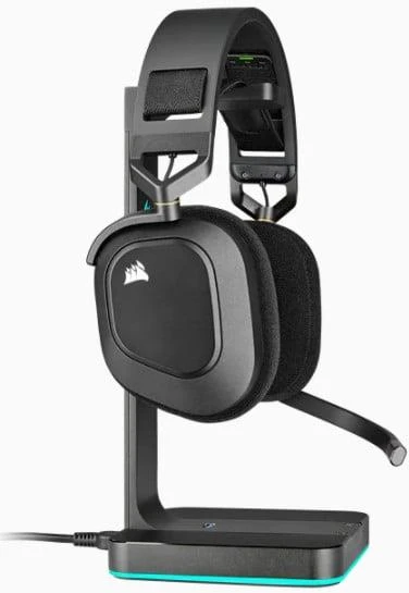 Wireless on-ear headphones Corsair HS80. juodas