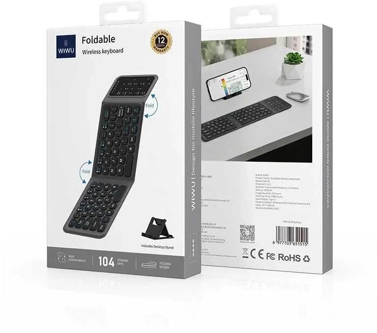 WiWU - Wireless Foldable Klaviatūra FMK-05 - juodas