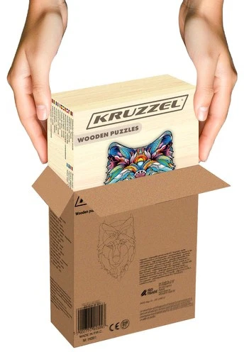 Kruzzel Išskirtinė įdomi medinė dėlionė - Vilkas 24552