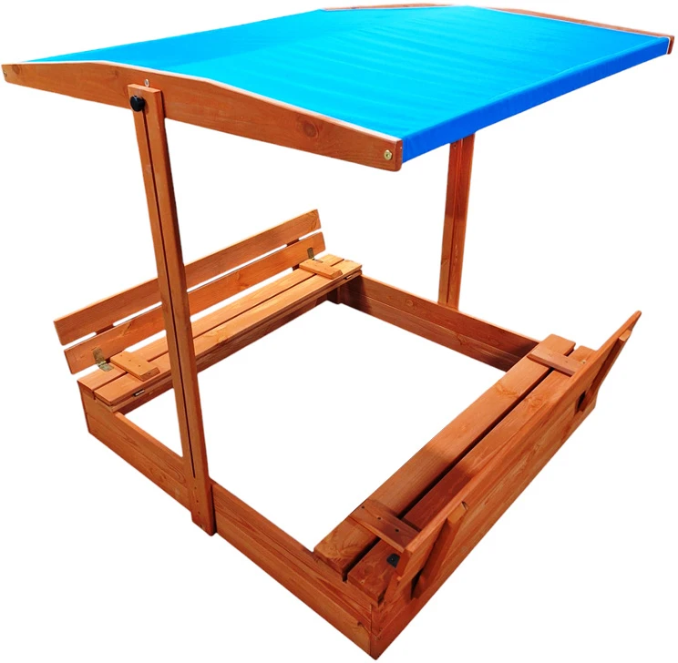 Bestway Wooden sandbox with roof and benches, closed, 120x120 cm SP0837