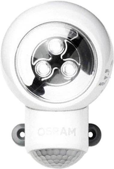 Osram 0,3W LED sieninis šviestuvas SPYLUX, baltas, 3000K, su baterija ir judesio davikliu, IP43