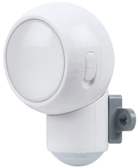 Osram 0,3W LED sieninis šviestuvas SPYLUX, baltas, 3000K, su baterija ir judesio davikliu, IP43