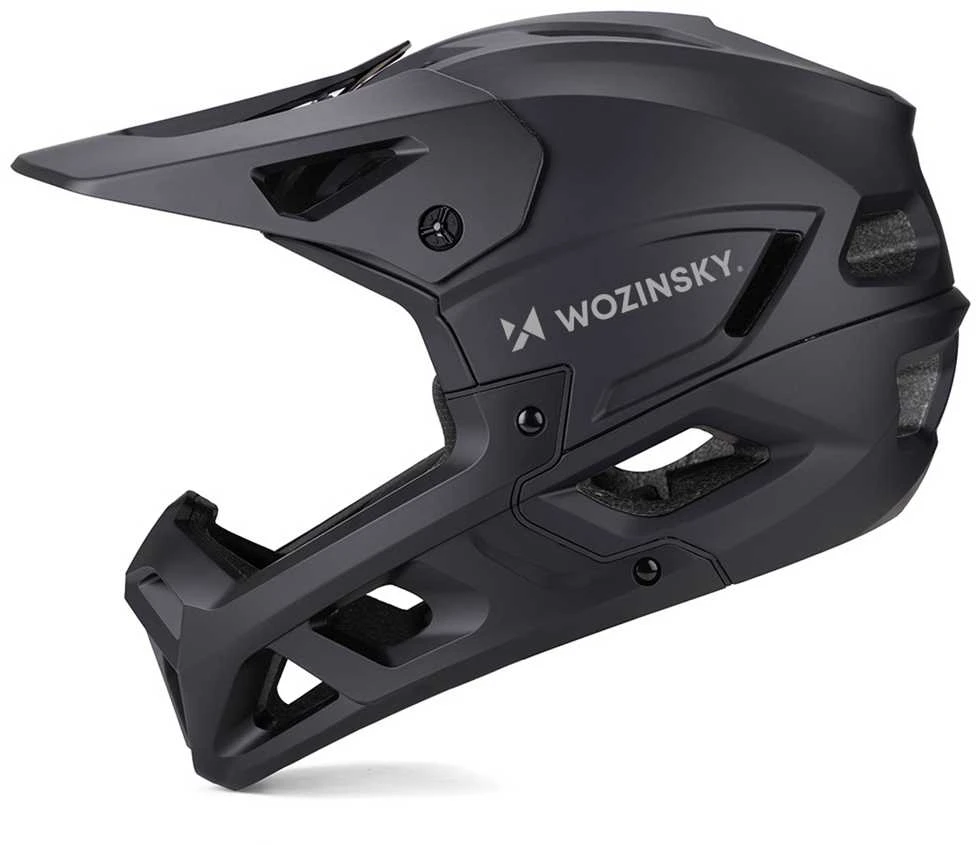 Wozinsky Dviračio šalmas su nuimamu skydeliu, 60-62 cm - Juodas