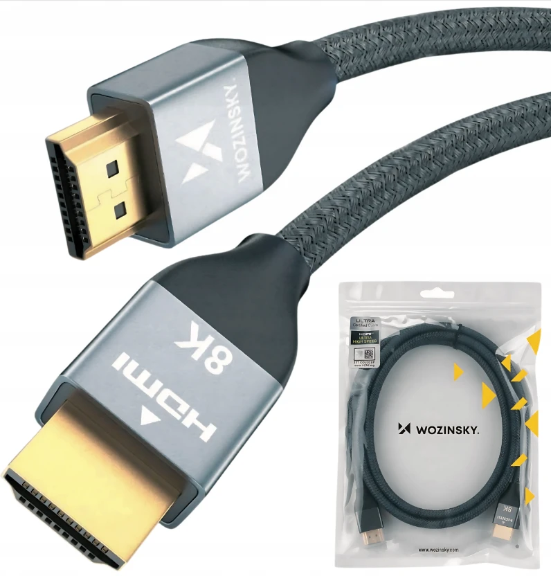 Wozinsky kabelis HDMI 2.1 8K 60 Hz 48 Gbps / 4K 120 Hz / 2K 144 Hz 3 m sidabrinis (WHDMI-30)
